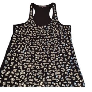 Almost Famous size XL black & silver leopard print scoop neck tank top